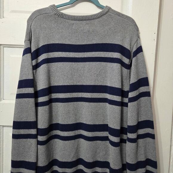 Chaps grey and navy blue Sweater mens size XL - Picture 4 of 10